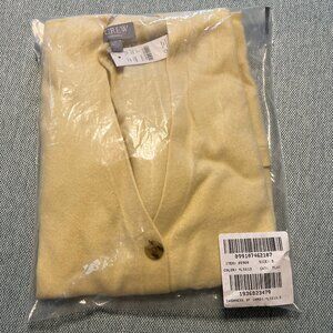 J Crew Cashmere Boyfriend Cardigan Pale Corn size S NWT sealed